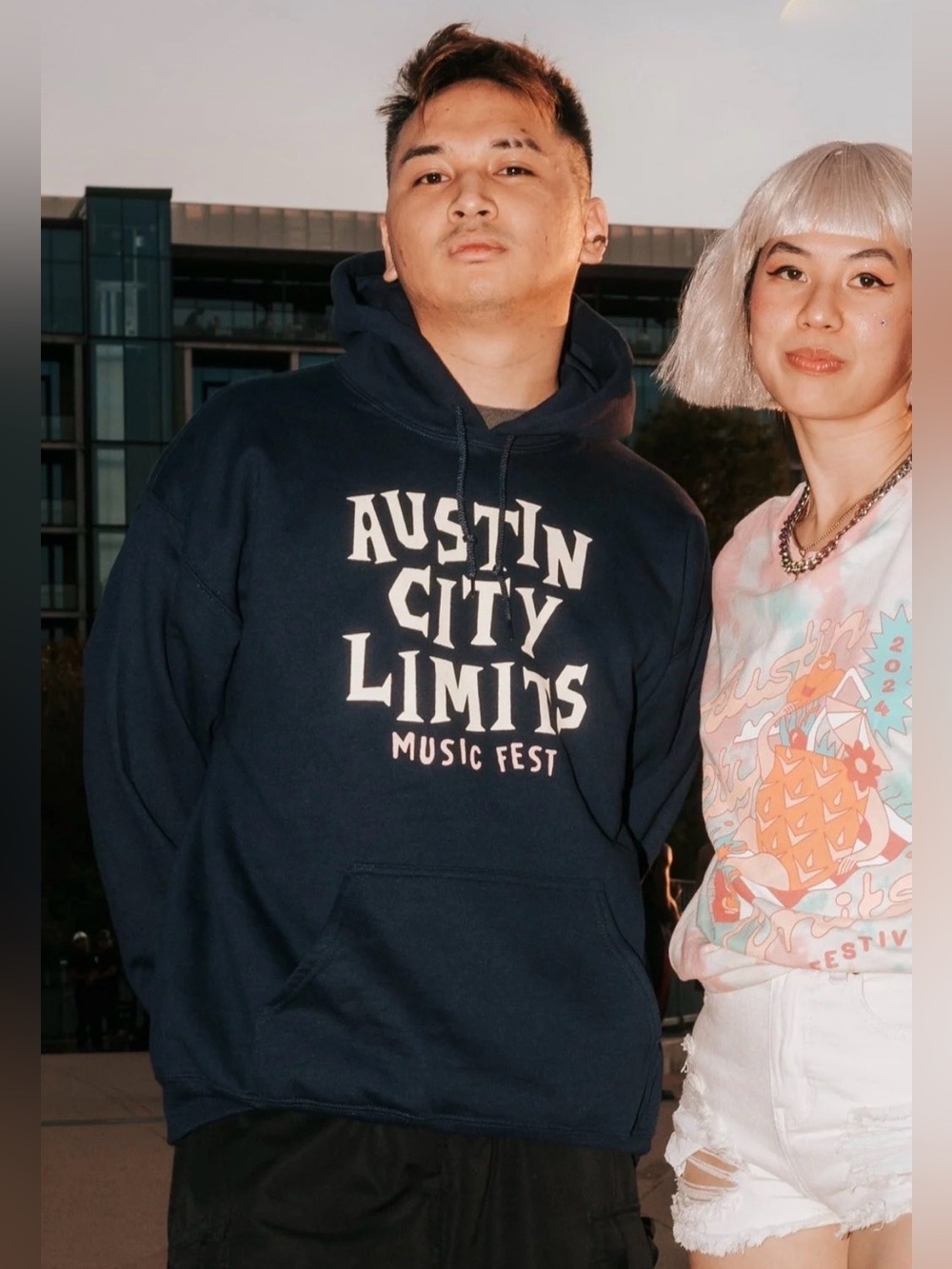 Austin City Limits ACL Bucking Bass Navy Hoodie - XL